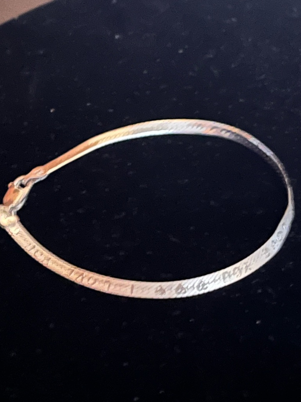 VNT Italian Sterling Silver Herringbone I Love You Heart Bracelet 7.5" 925 Italy